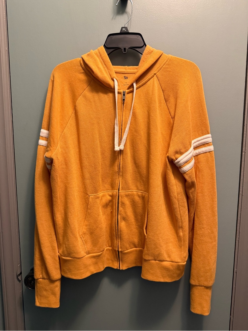 Mustard Yellow Jacket with White Striped Sleeves